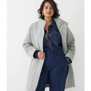 NWT - J Crew Stadium Cloth Cocoon Coat - Size 4 - Heather Dusk Gray